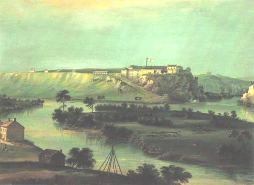 View of Fort Snelling by  J.C. Wild, 1844 
(Minnesota Historical Society).