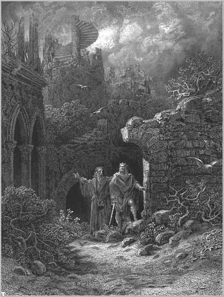 Gustave Dor's illustration of Arthur and Merlin for Idylls of the King.